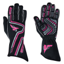 Velocity Race Gear - Velocity Grip Glove - Black/Fluo Pink/Silver - Large