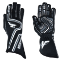 Velocity Race Gear - Velocity Grip Glove - Black/White/Silver - Large