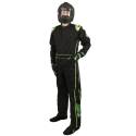 Velocity Race Gear - Velocity 5 Race Suit - Black/Fluo Green - Medium/Large