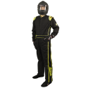 Velocity Race Gear - Velocity 5 Race Suit - Black/Fluo Yellow - Large