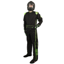 Velocity Race Gear - Velocity 1 Sport Suit - Black/Fluo Green - Medium/Large