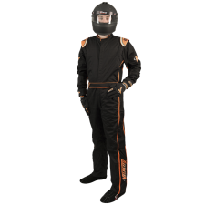 Velocity Race Gear - Velocity 5 Race Suit - Black/Fluo Orange - Large