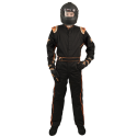 Velocity Race Gear - Velocity 1 Sport Suit - Black/Fluo Orange - Medium/Large - Image 3